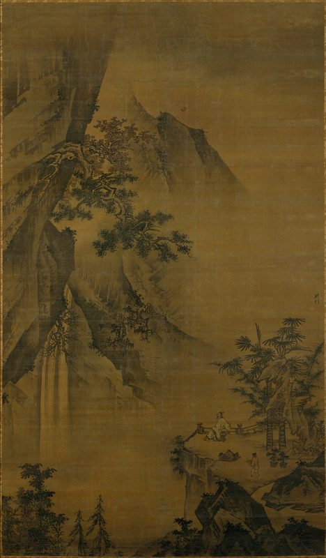 明代钟礼绘李白庐山观瀑图