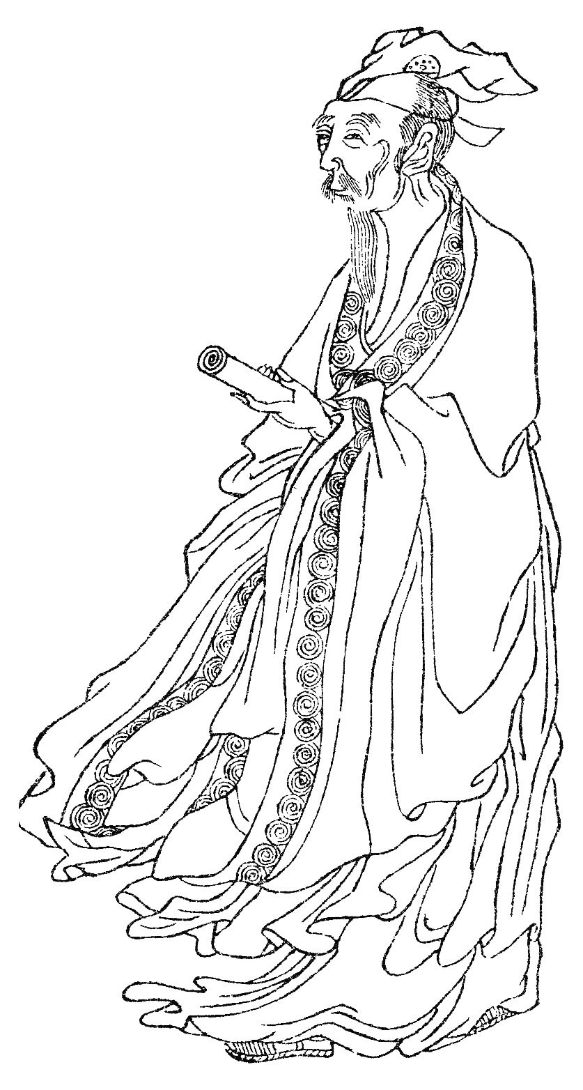 白居易像——清《晚笑堂竹庄画传》木刻