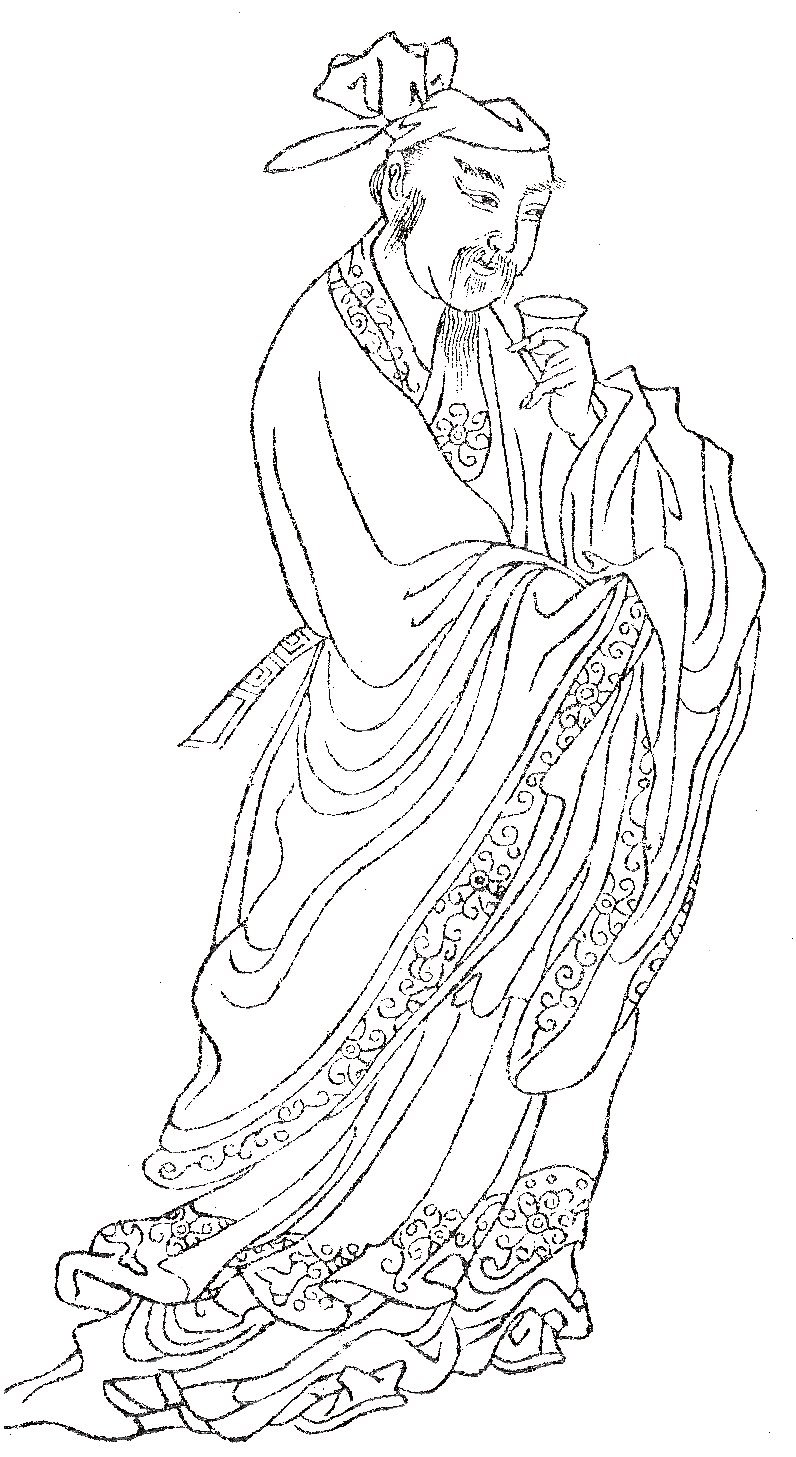 杜牧像——清《晚笑堂竹庄画传》木刻